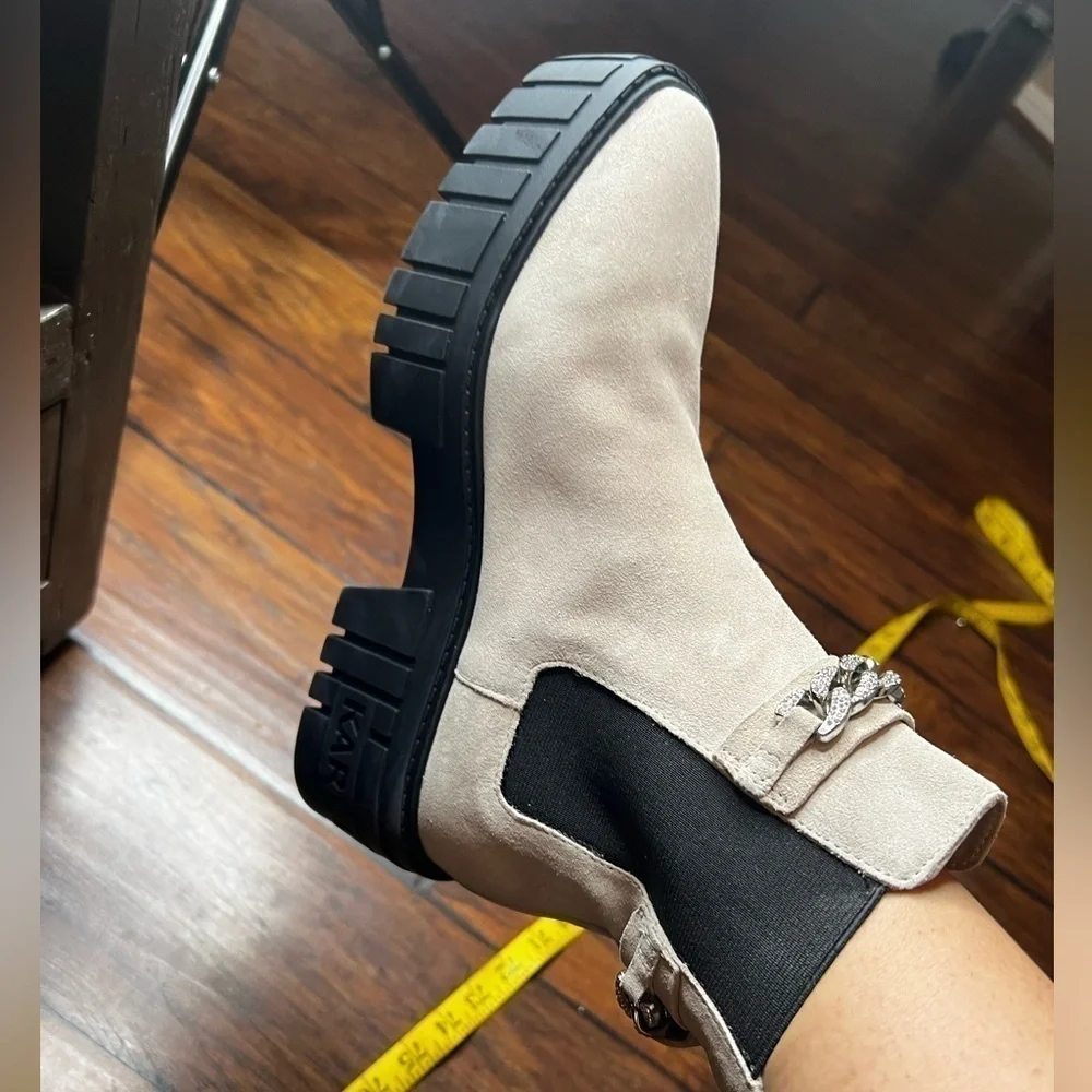 KARL LAGERFELD PARIS Riza Chain Platform Chelsea Boots